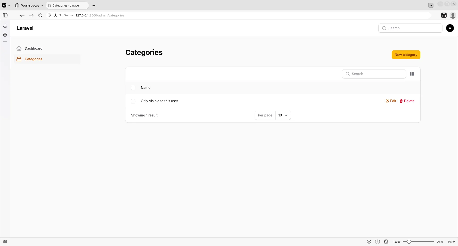 Category Resource Scoped